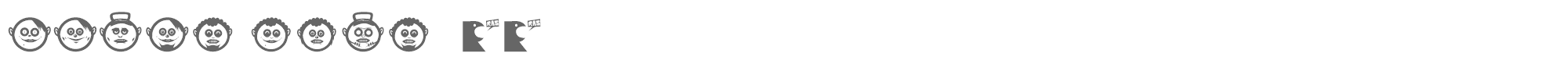 Sample characters Globe Face Font